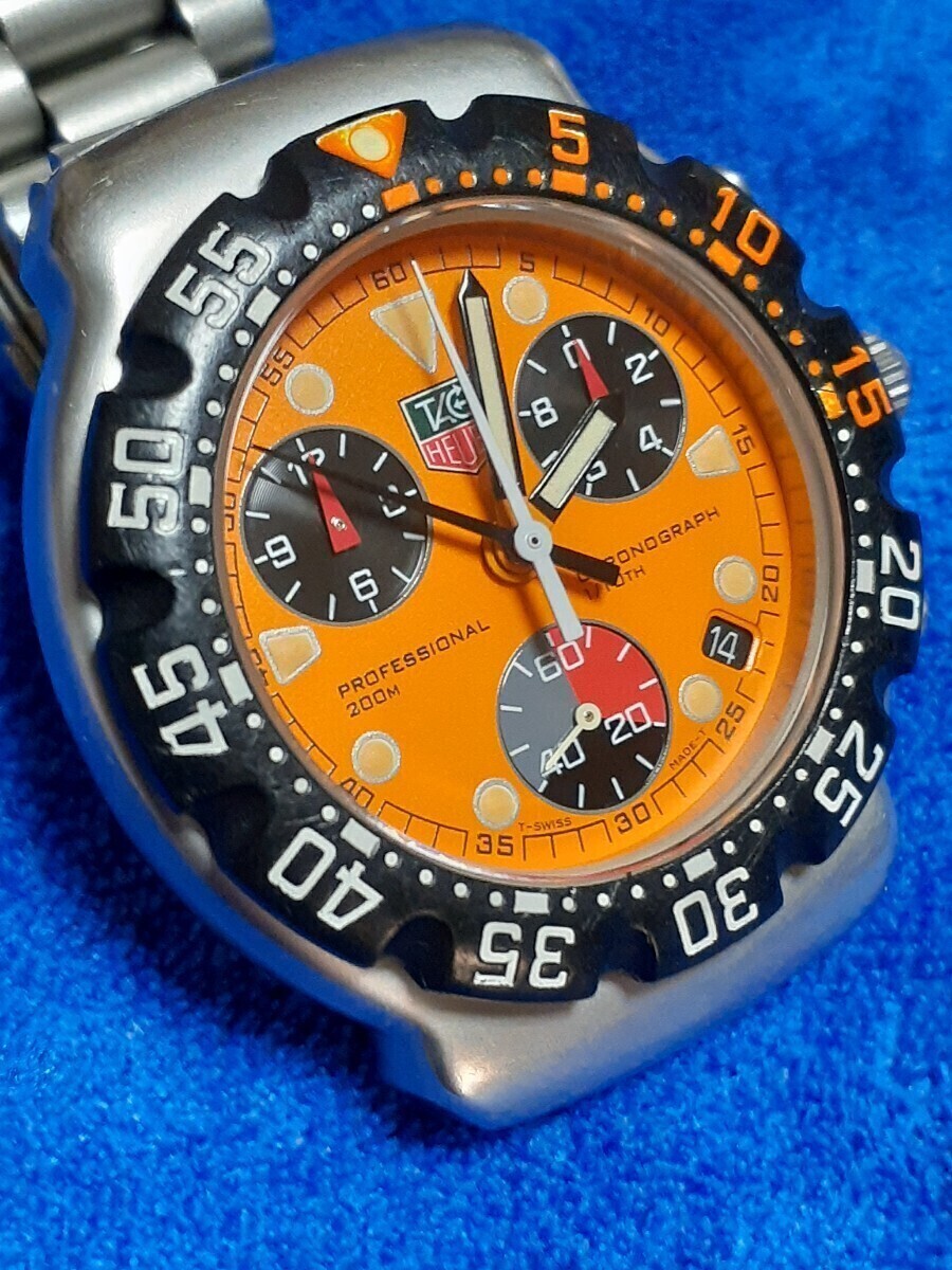 TAG HEUER タグホイヤー CA1214 フォーミュラ1 クロノグラフ SS オレンジ文字盤 QZ クォーツの画像10