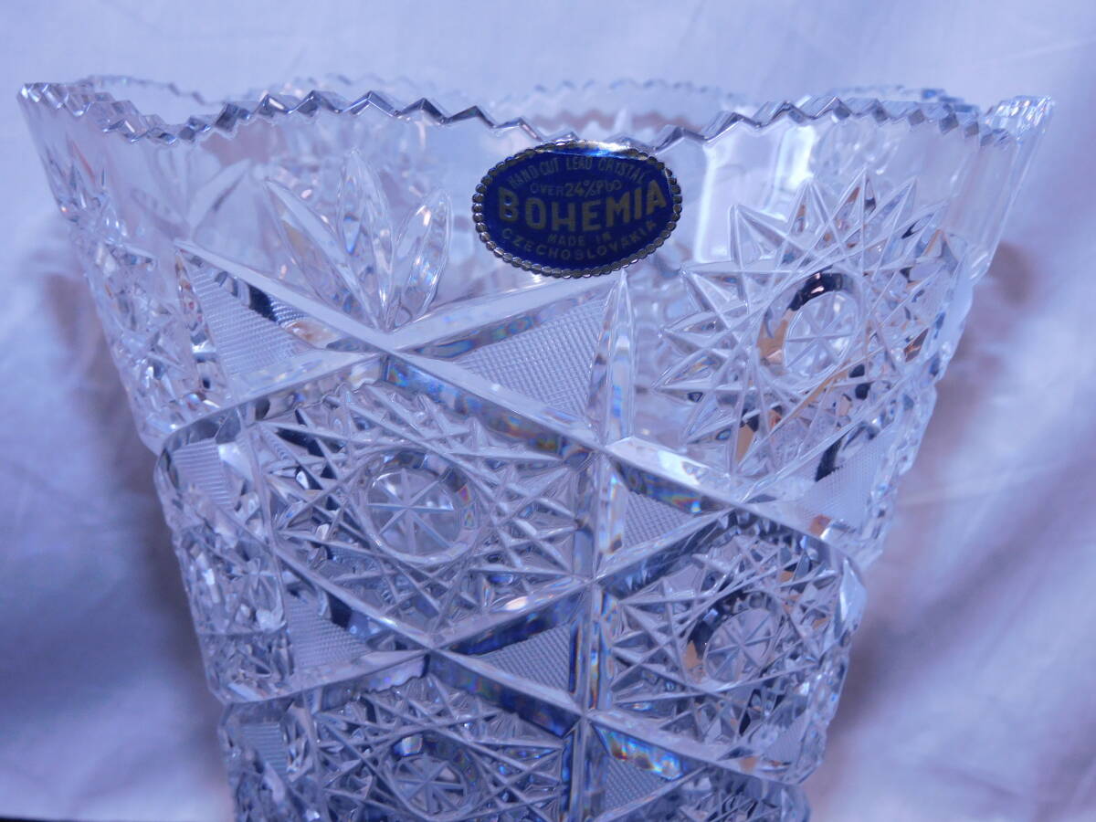 ボヘミアクリスタルガラス花瓶 高さ約25.5ｃｍ　９５００円_画像5