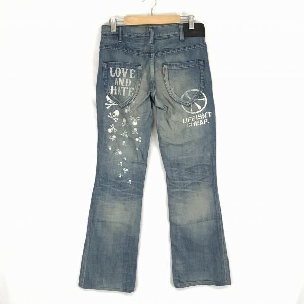 日本製★ロエンジーンズ/roen jeans★金スカル/デニムパンツ【W30/股下76cm】◆BF844_画像2