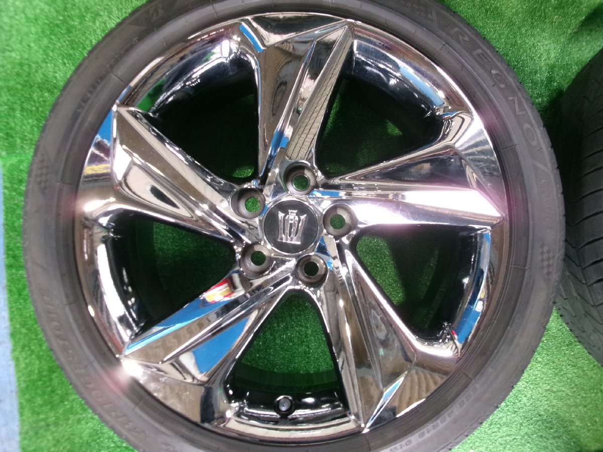 良品 クラウン220系 RS 純正18インチホイール メッキ スパッタリング 18X8J+45 ブリヂストン REGNO 225/45R18 Y6.0459の画像2