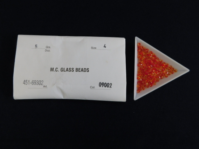 2799△未使用 チェコビーズ M.C.GLASS BEADS レッド系×イエロー系 SUPERIOR CRYSTAL_画像1