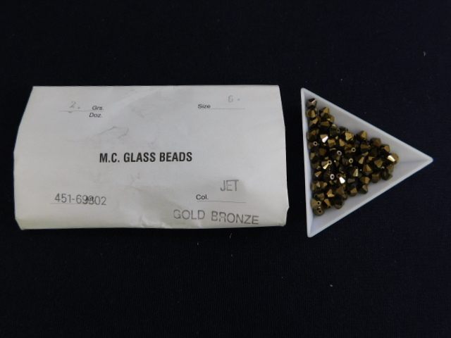 2992△未使用 チェコビーズ M.C.GLASS BEADS JET GOLD BRONZE ジェットゴールドブロンズ SUPERIOR CRYSTALの画像1