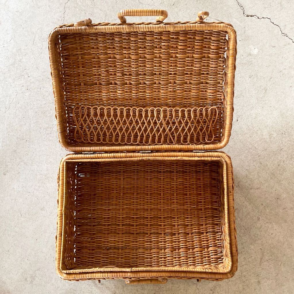  Vintage корзина плетеная корзинка ротанг багажник сумка. 4 ротанг плетеный кейс для хранения пикник натуральный материалы магазин инвентарь дисплей интерьер 