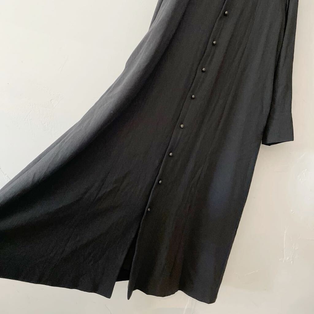  Jurgen Lehl длинный One-piece 4 макси длина длинное пальто шерсть чёрный черный темно-серый M размер длинный рукав JURGEN LEHL no color шерсть 