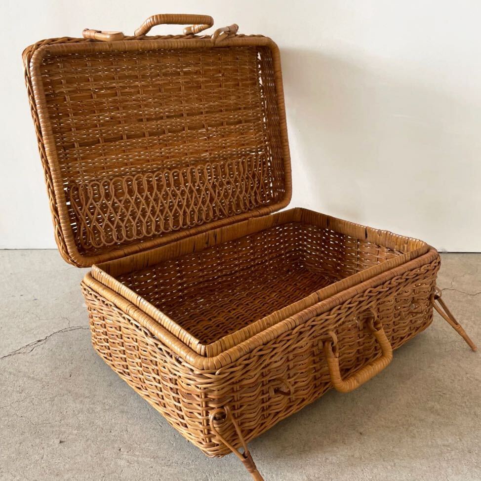  Vintage корзина плетеная корзинка ротанг багажник сумка. 4 ротанг плетеный кейс для хранения пикник натуральный материалы магазин инвентарь дисплей интерьер 