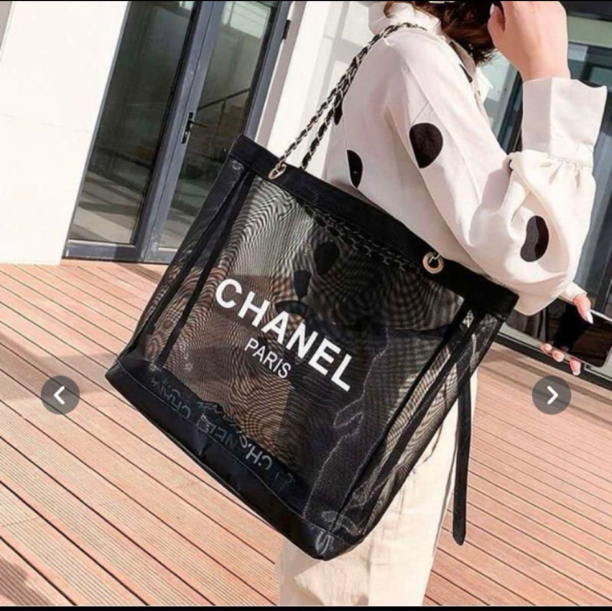 【新品未使用非売品】CHANELシャネルメッシュトートバッグ　ノベルティ品