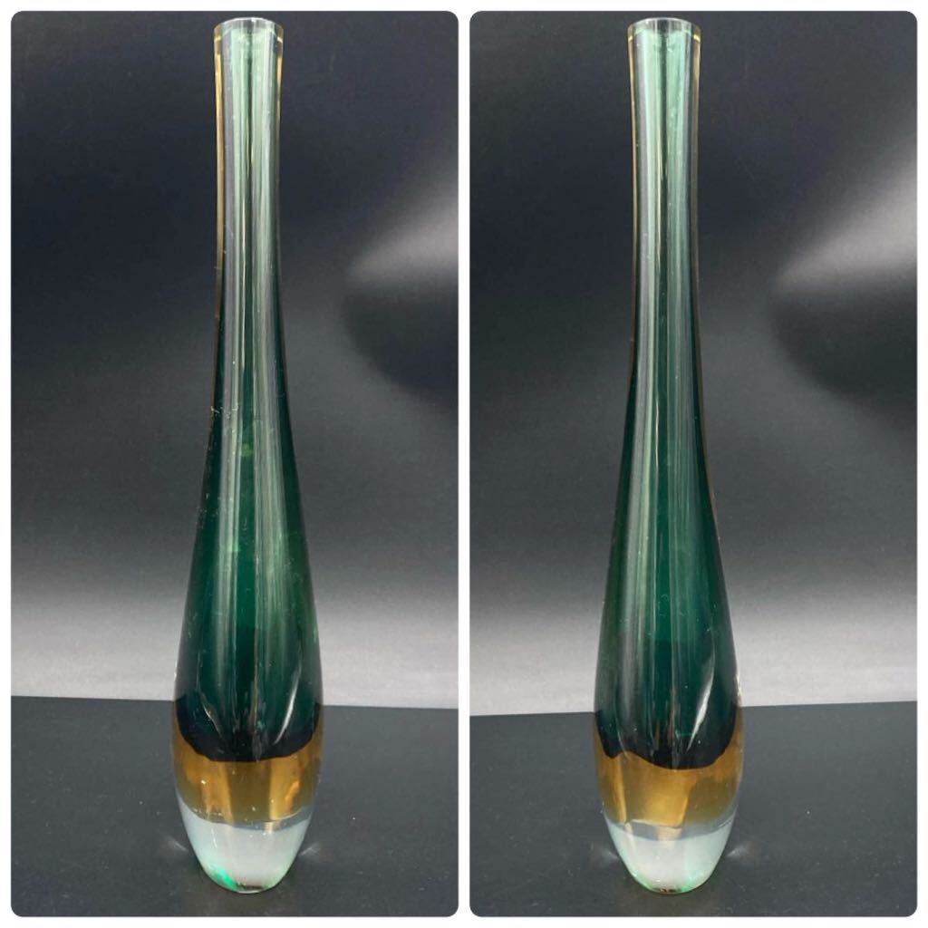 YZ567)formia VETRI DI MURANO フラワーベース 現状品/フォルミア ムラノ ムラーノ ベネチアンガラス イタリア製 花瓶 一輪挿し ヴェネチアの画像3