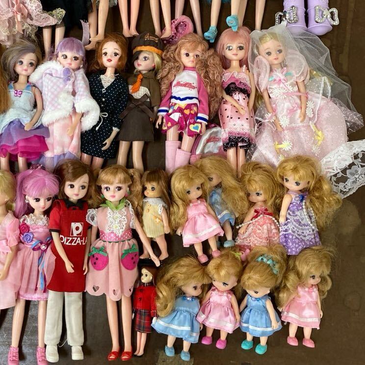 RK082) Junk put on . change doll doll large amount set set sale Takara Tommy Mattel OIKE oo ike Licca-chan Jenny small articles costume retro have 