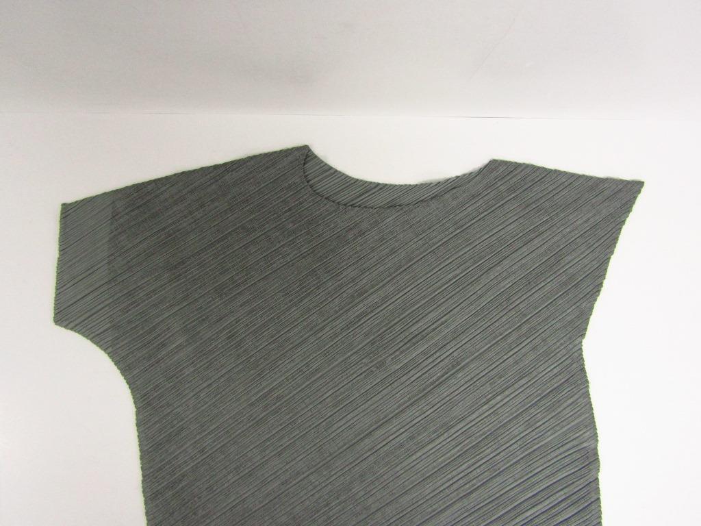 PLEATS PLEASE プリーツプリーズ カットソー アシンメトリー PP31-JT615 ISSEY MIYAKE サイズ：3 グレー レディース ◆ FL980_画像3