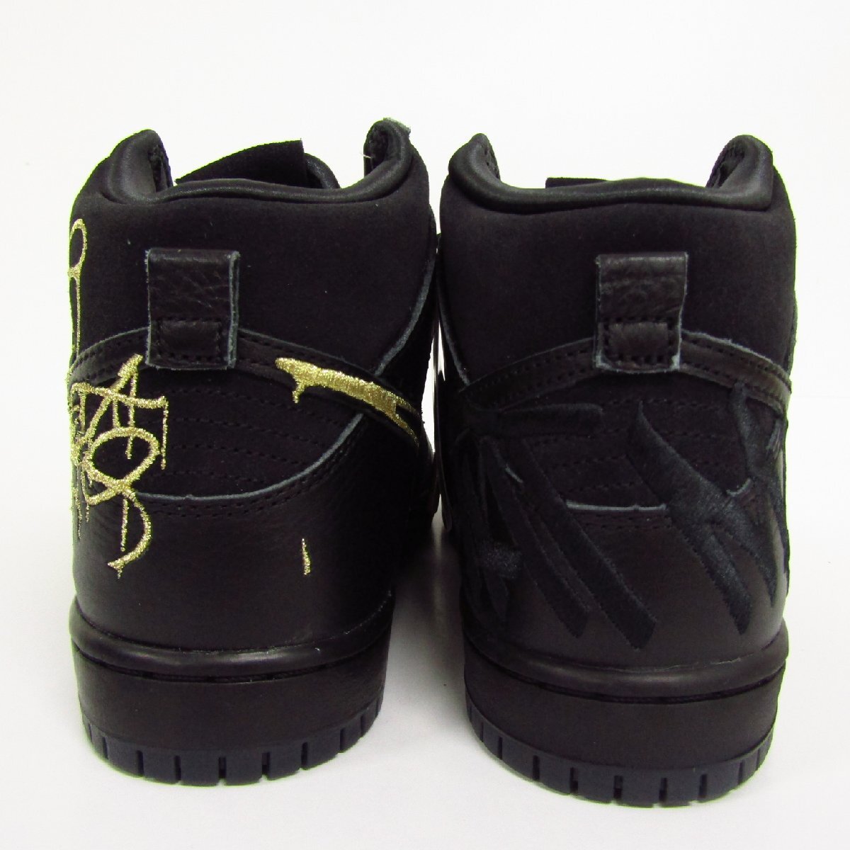 美品 FAUST × NIKE ナイキ SB DUNK HIGH PRO QS ”Black and Metallic Gold” DH7755-001 SIZE:24.5cm スニーカー 靴 〓A9820の画像6