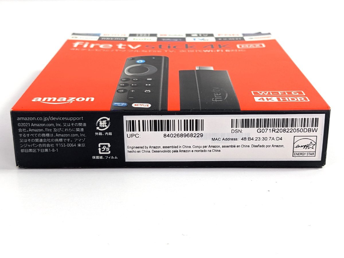 未開封 Amazon Fire TV Stick 4K Max 第3世代リモコン ファイヤー スティック Alexa対応 ストリーミングメディアプレーヤー《A9935