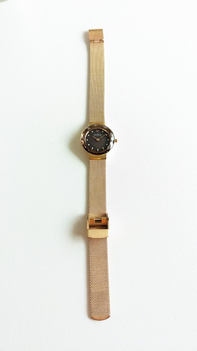 【ジャンク】SKAGEN スカーゲン 456SRR1 アナログ レディース 腕時計 海外モデル ピンクゴールド ローズゴールド