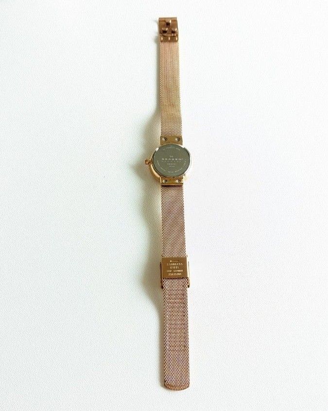 【ジャンク】SKAGEN スカーゲン 456SRR1 アナログ レディース 腕時計 海外モデル ピンクゴールド ローズゴールド