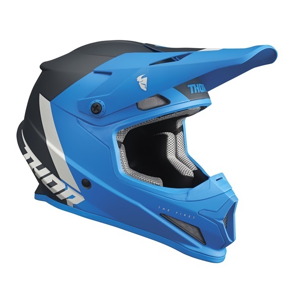 M size helmet THOR 22/23 SECTOR SG CHEV blue / light gray Japan special design [SG standard ][MFJ official recognition ] off-road regular imported goods WESTWOODMX