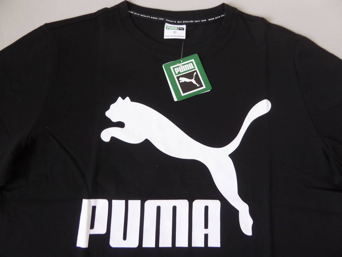 PUMA プーマ ビッグロゴ カジュアル コットン 半袖 Tシャツ　XL　黒　①_画像2