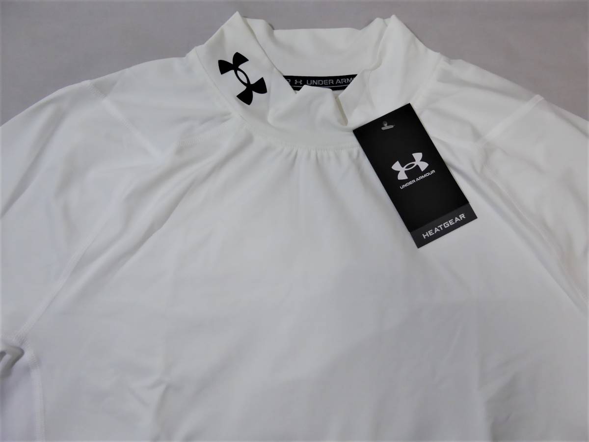 UNDER ARMOUR アンダーアーマー HEATGEAR ハイネック半袖コンプレッションシャツ 3XL 白 ②の画像1