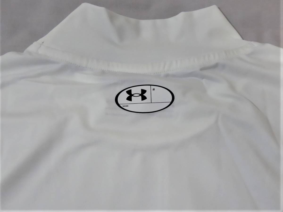 UNDER ARMOUR アンダーアーマー HEATGEAR ハイネック半袖コンプレッションシャツ XL 白 の画像4