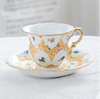 【高級洋食器 】 MEISSEN マイセン 手作り　ティーカップ＆プレート 2点セット 洋食器 テーブルウェア インテリア ティーカップ ホワイト_画像1