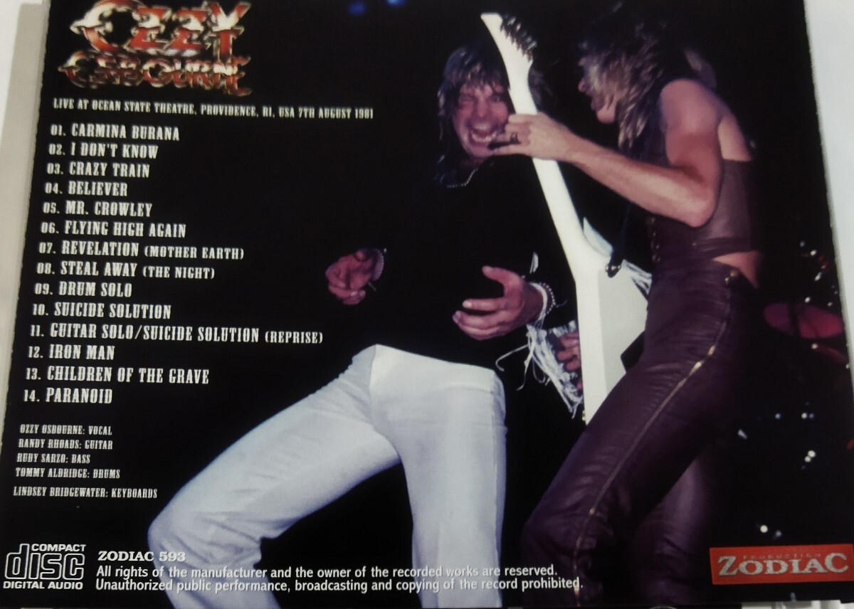 oji-* oz bo-n1981 год Ozzy Osbourne Live At Providence,USA Randy Rhoads Black Sabbath