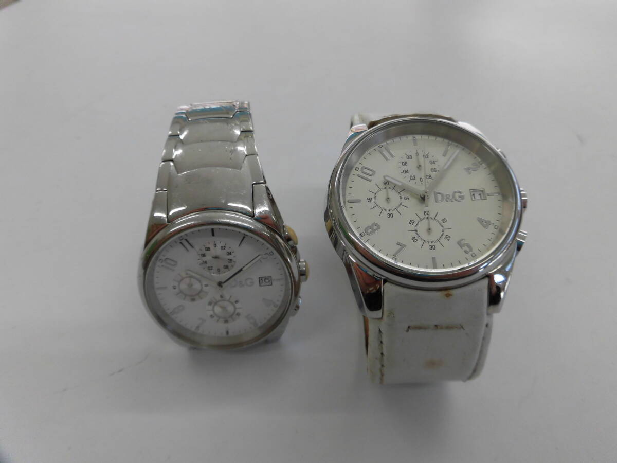 □ ドルチェ＆ガッパーナ D＆G TIME QZ メンズ腕時計 ２点 ジャンク品 □の画像1
