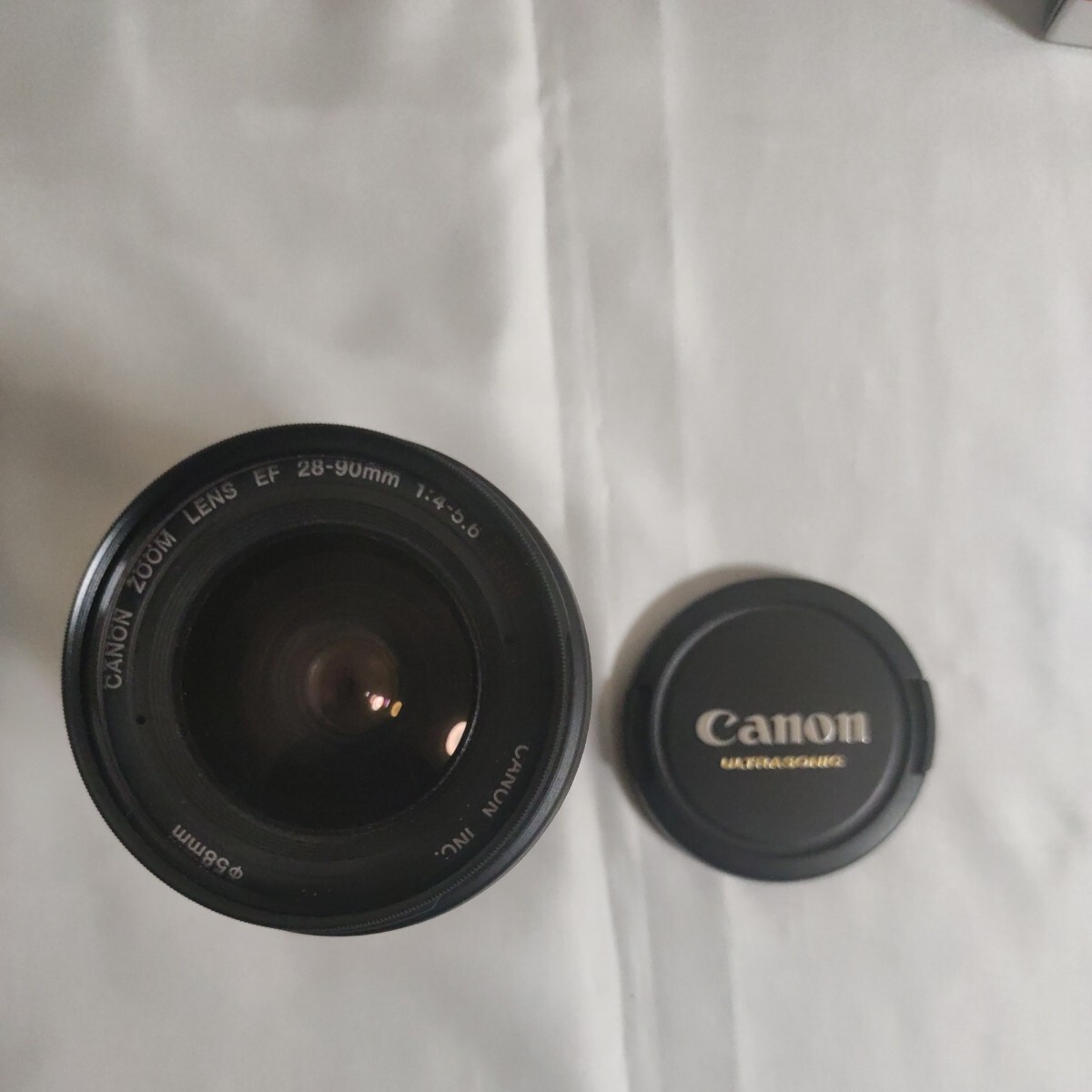 ★良品★CANON キャノン EOS Kiss III L + EF 28-90mm F4-5.6 V USM レンズ EW-60C レンズフード リモコン ストラップ バッグ 一式セットの画像4