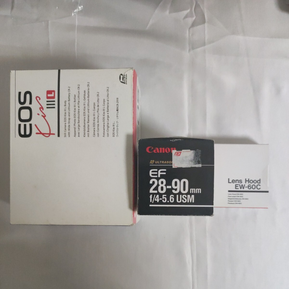 ★良品★CANON キャノン EOS Kiss III L + EF 28-90mm F4-5.6 V USM レンズ EW-60C レンズフード リモコン ストラップ バッグ 一式セットの画像7