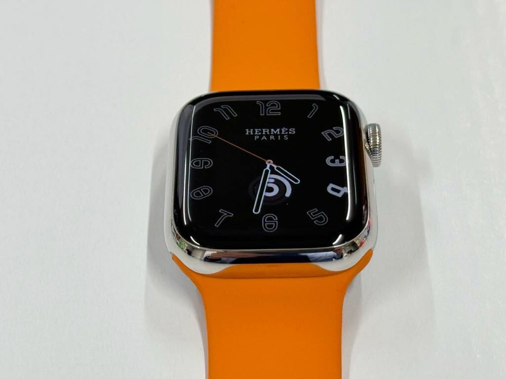 ☆即決 美品 Apple Watch series7 HERMES 41mm アップルウォッチ エルメス GPS+Cellular シルバーステンレス 心電図 シリーズ7 669の画像3