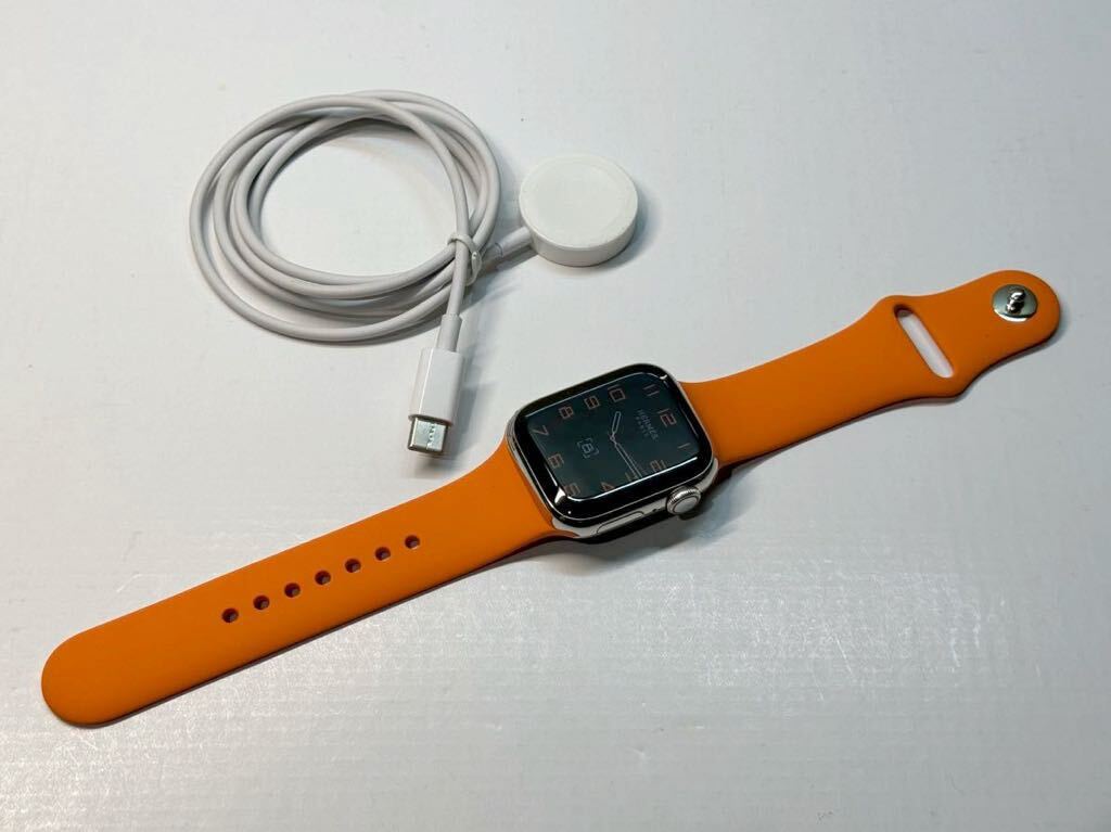 ★即決 美品 100％ エルメス純正バンド Apple Watch series8 HERMES 41mm アップルウォッチ Cellular シルバーステンレス シリーズ8 690の画像2