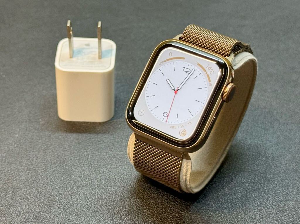 ☆即決 オススメ Apple watch Series5 40mm ゴールドステンレス ミラネーゼループ GPS+Cellularモデル アップルウォッチ シリーズ 719の画像1
