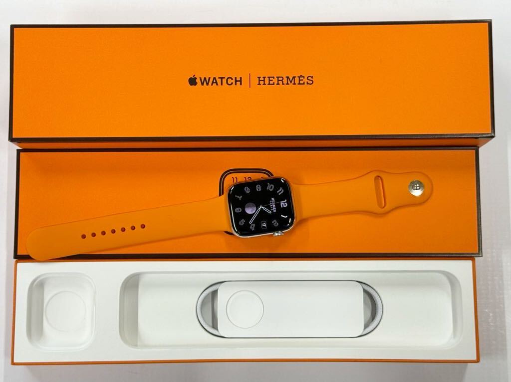 ☆最新 即決 美品 100% Apple Watch series9 HERMES 45mm アップルウォッチ エルメス GPS+Cellular シルバーステンレス シリーズ9 764の画像2