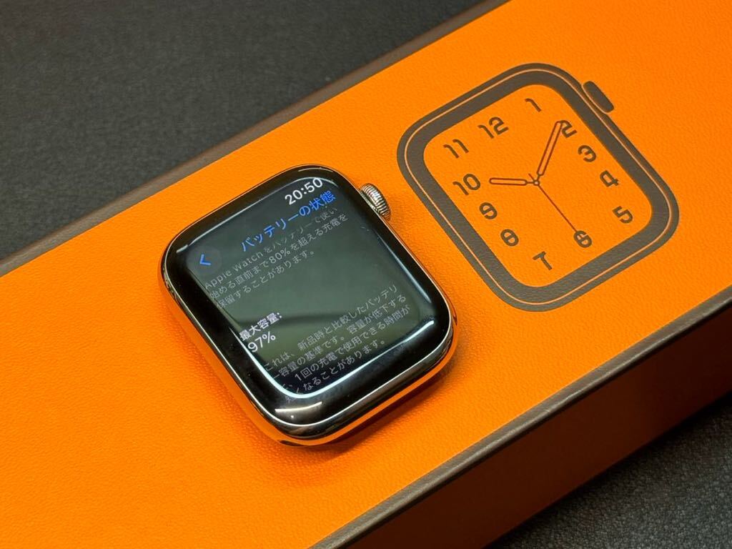 ★即決 美品 Apple Watch series7 HERMES 45mm アップルウォッチ エルメス GPS+Cellular シルバーステンレス シリーズ7 698の画像8