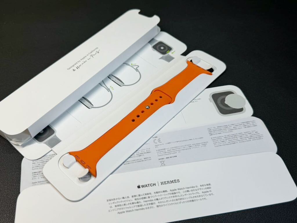 ☆即決 Apple Watch HERMES 限定 オレンジ スポーツバンド 45mm 44mm 純正 アップルウォッチ エルメス ラバーバンド 773の画像1