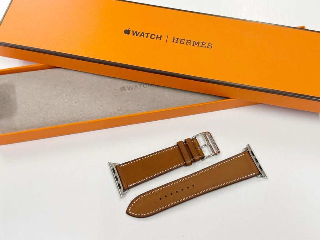 ☆即決 美品 希少 Apple watch HERMES 45mm 44mm 42mm シンプルトゥール レザーバンド アップルウォッチ エルメス 純正 フォーヴ 771_画像2