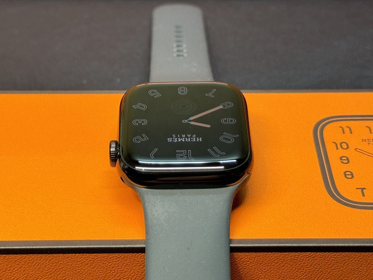 ☆即決 美品 バッテリー100％ Apple Watch series7 HERMES 45mm アップルウォッチ エルメス Cellular 黒 ブラックステンレス シリーズ7 699の画像5