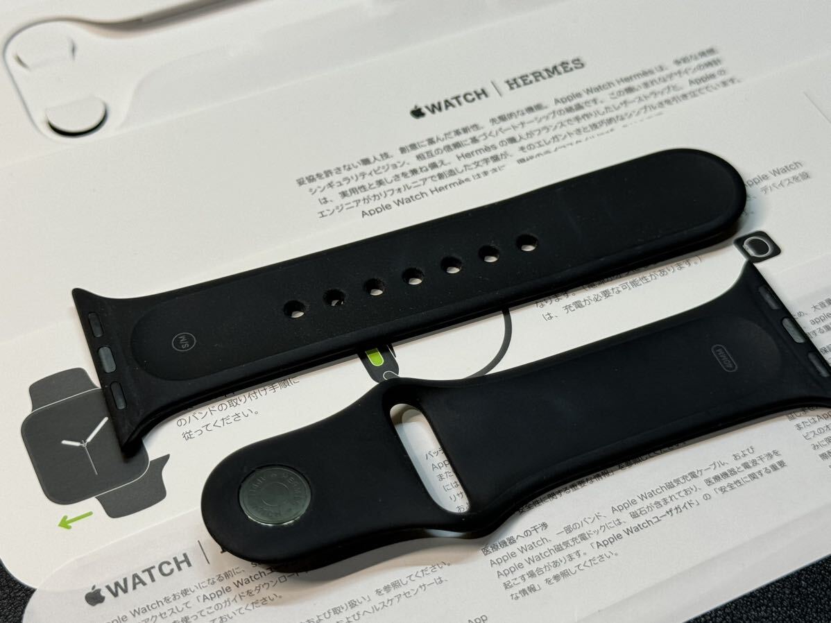 ☆即決 Apple Watch HERMES 黒 エルメス 限定 ブラックスポーツバンド 41mm 40mm 38mm 正規品 純正 アップルウォッチ  希少 694