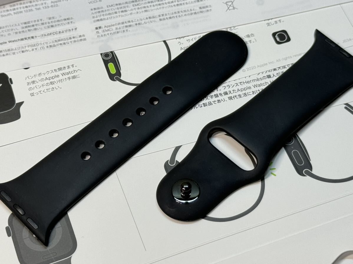 ☆即決 Apple Watch HERMES 黒 エルメス 限定 ブラックスポーツバンド 41mm 40mm 38mm 正規品 純正 アップルウォッチ 希少 697_画像6