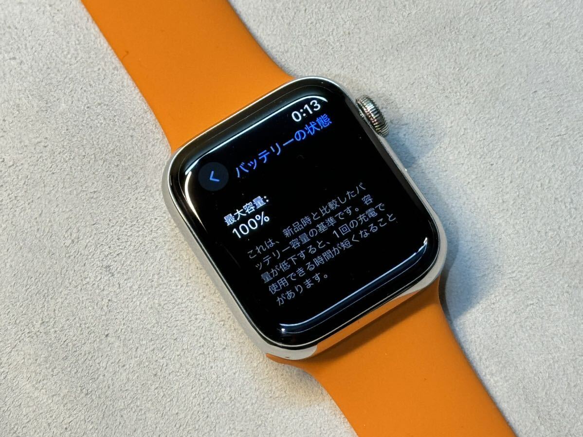 ☆即決 バッテリー100％ Apple watch シリーズ5 アップルウォッチ HERMES Series5 40mm ステンレス GPS+Cellular 706の画像8