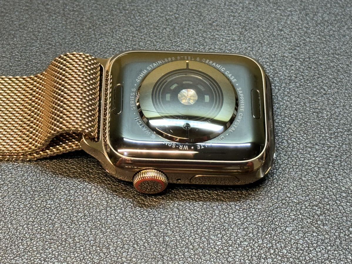 ☆即決 オススメ Apple watch Series5 40mm ゴールドステンレス ミラネーゼループ GPS+Cellularモデル アップルウォッチ シリーズ 719の画像7