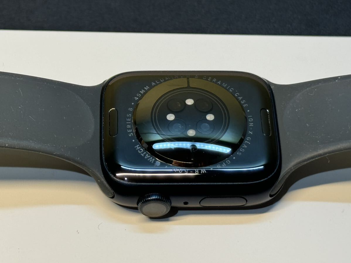 ☆即決 美品 Apple Watch series8 45mm ミッドナイトアルミニウム アップルウォッチ GPSモデル シリーズ8 714の画像7