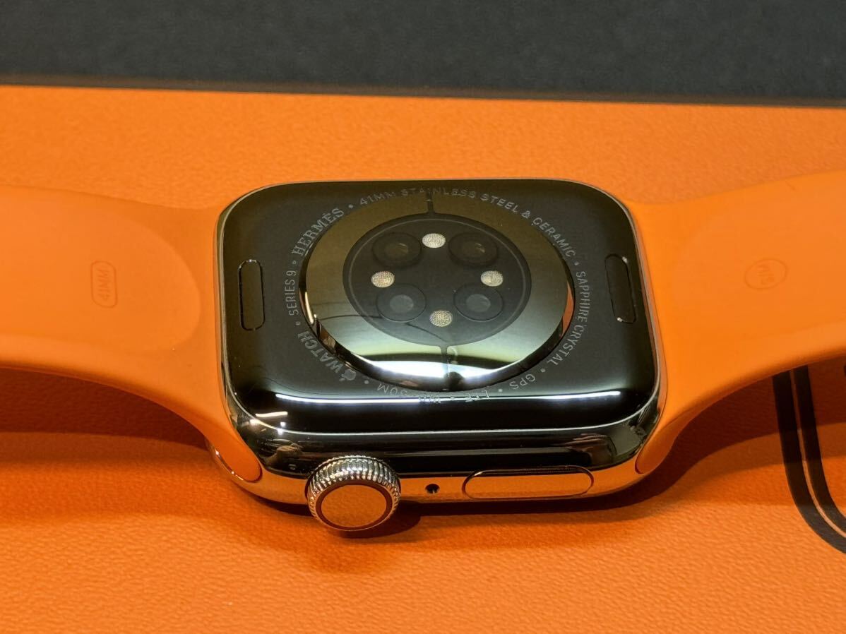 * новейший быстрое решение прекрасный товар 100% Apple Watch series9 HERMES 41mm Apple часы Hermes GPS+Cellular серебряный нержавеющая сталь серии 9 728