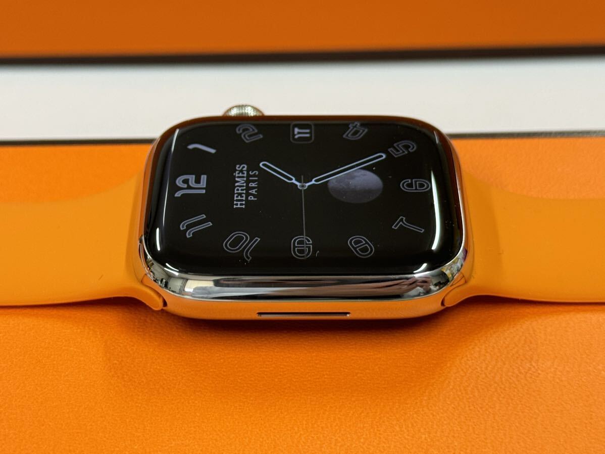 ☆最新 即決 美品 100% Apple Watch series9 HERMES 45mm アップルウォッチ エルメス GPS+Cellular シルバーステンレス シリーズ9 764の画像6