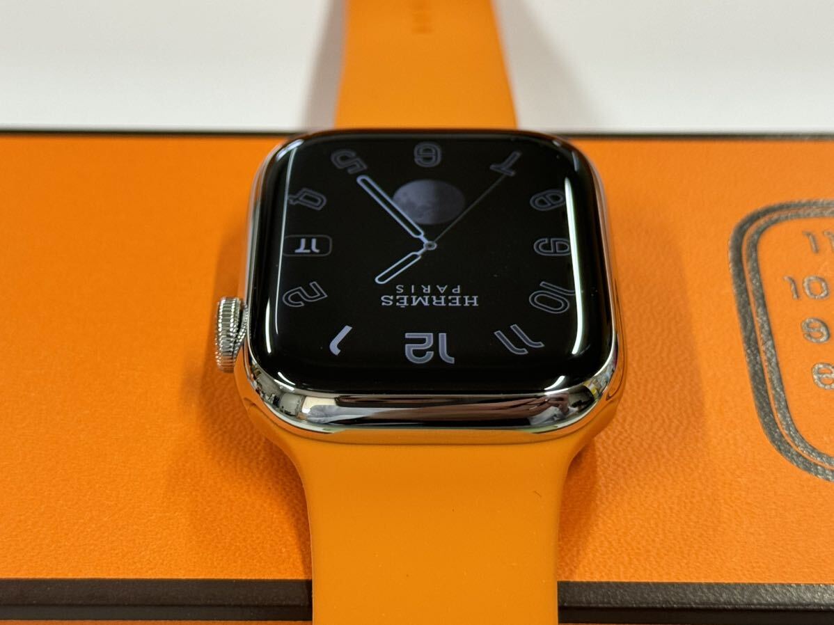 ☆最新 即決 美品 100% Apple Watch series9 HERMES 45mm アップルウォッチ エルメス GPS+Cellular シルバーステンレス シリーズ9 764の画像5
