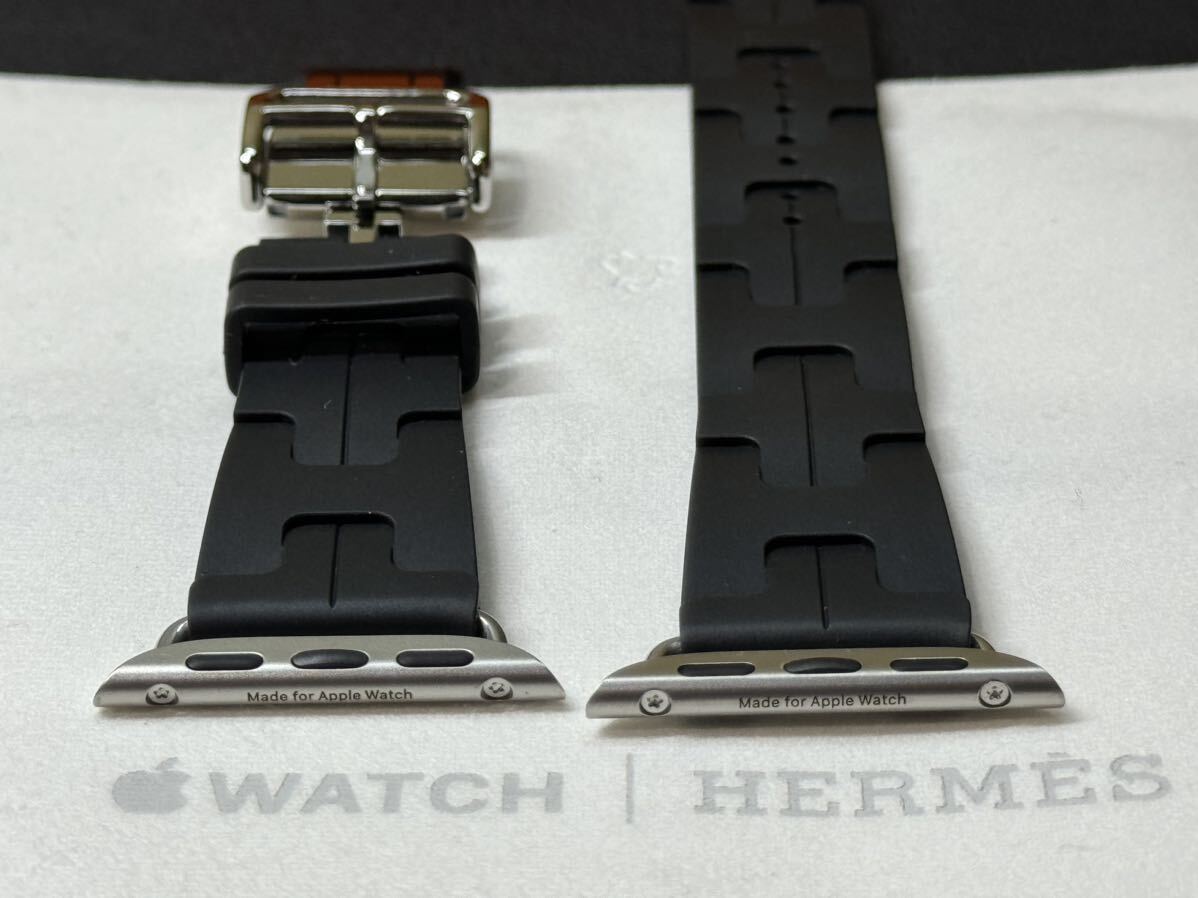 ☆即決 希少 Series9 キリム Apple Watch Hermes 40mm 41mm ブラック シンプルトゥールストラップ アップルウォッチ エルメス 740の画像6