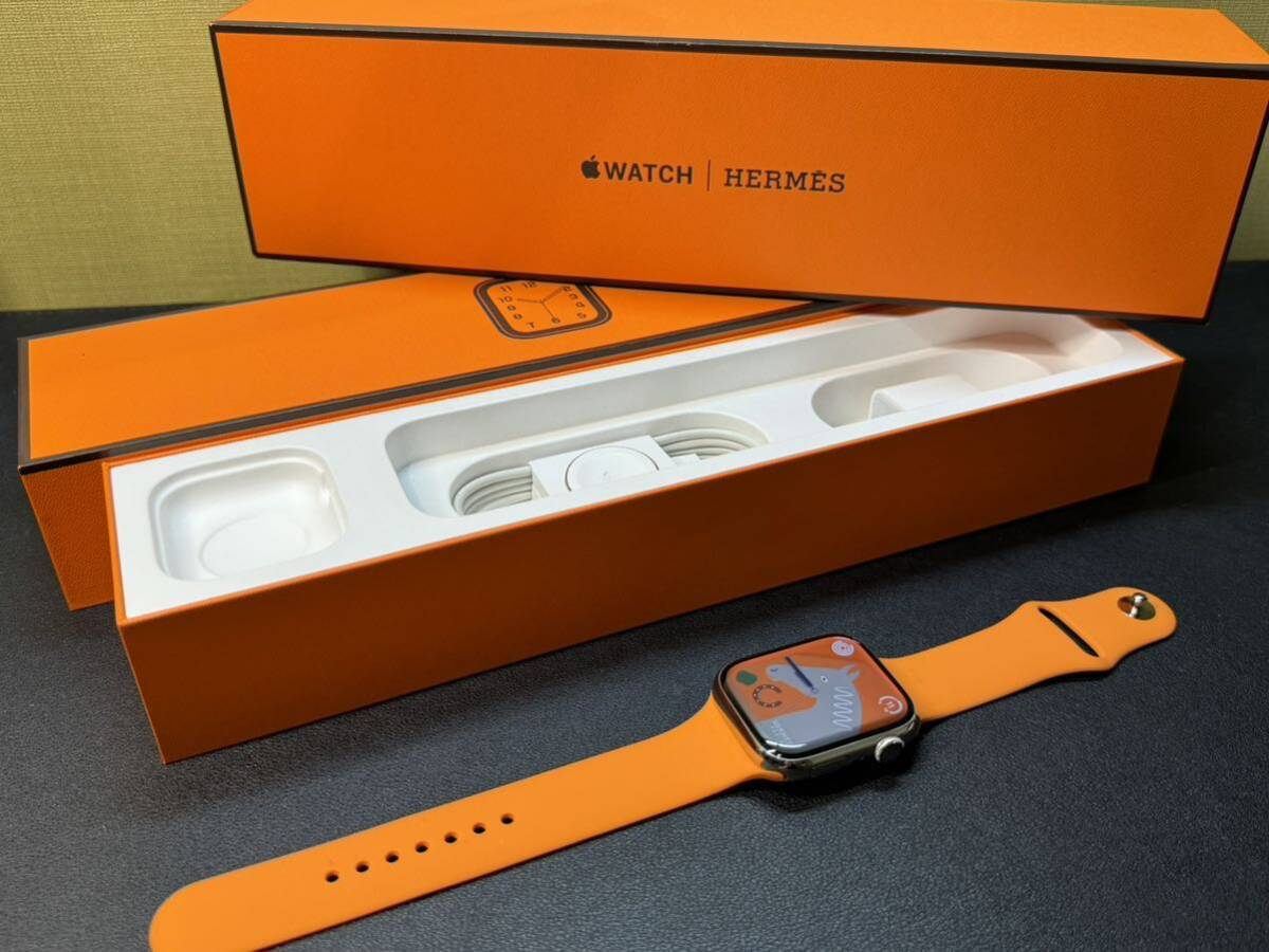 ★即決 美品 Apple Watch series7 HERMES 45mm アップルウォッチ エルメス GPS+Cellular シルバーステンレス シリーズ7 698の画像2