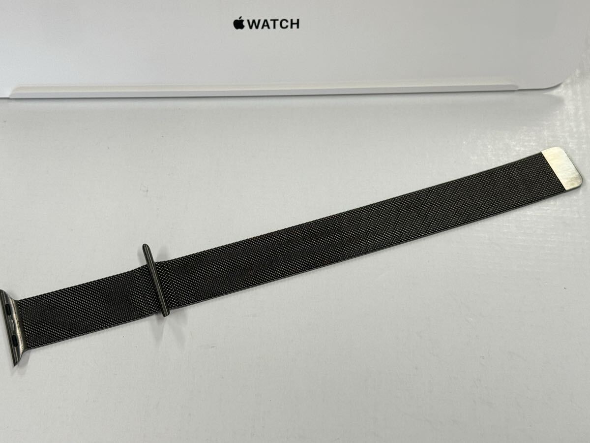☆即決 美品 純正 Apple watch 45mm 44mm 42mm グラファイト ミラネーゼループ ステンレス バンド アップルウォッチ ミラネーゼ 802の画像9