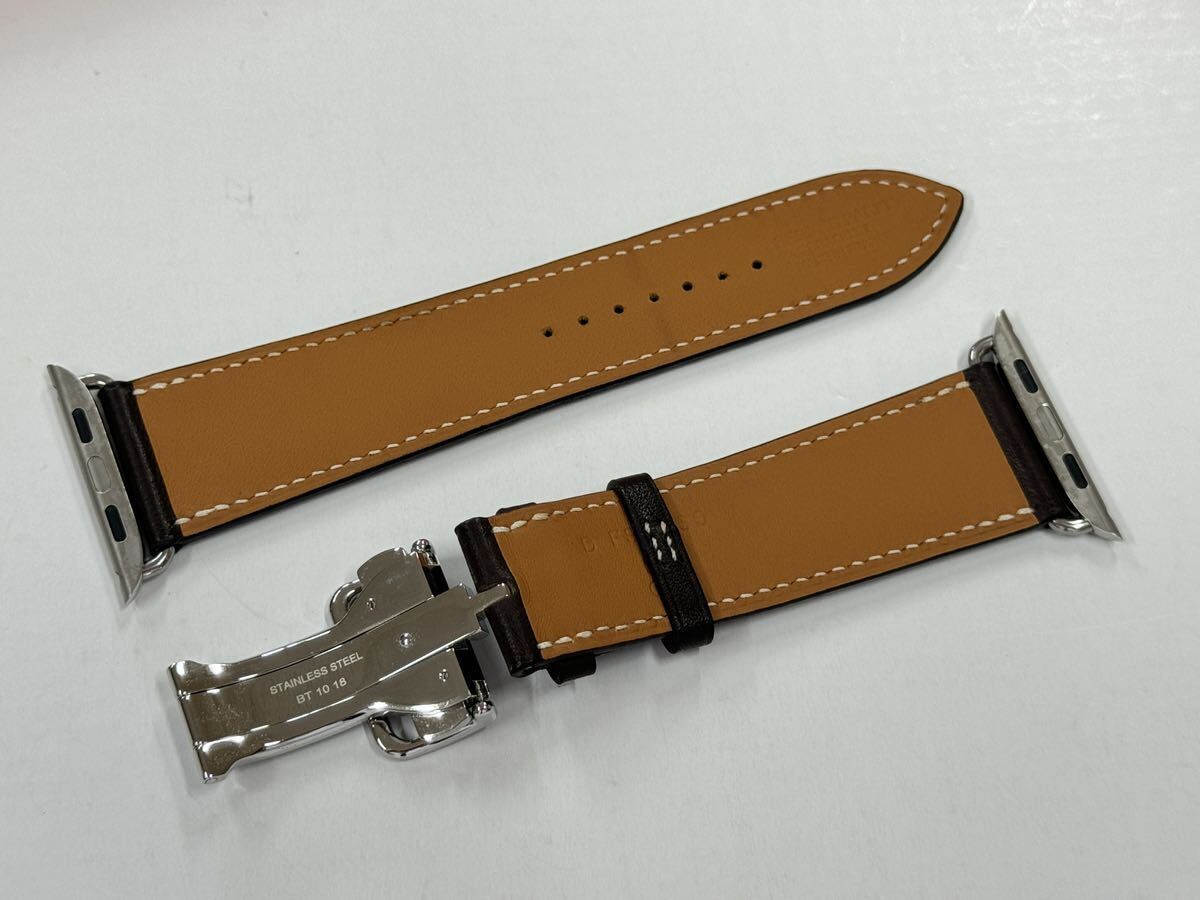 ☆即決 美品 Apple Watch HERMES 45mm 44mm バレニア エベンヌ ディプロイアントバックル エルメス アップルウォッチ Dバックル 753の画像4