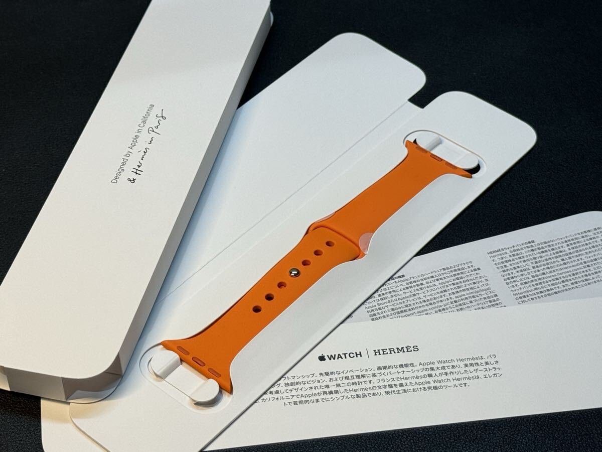 ☆未使用 即決 Apple Watch HERMES オレンジ スポーツバンド 41mm 40mm エルメス 純正 アップルウォッチ ラバーバンド S/M 815の画像1