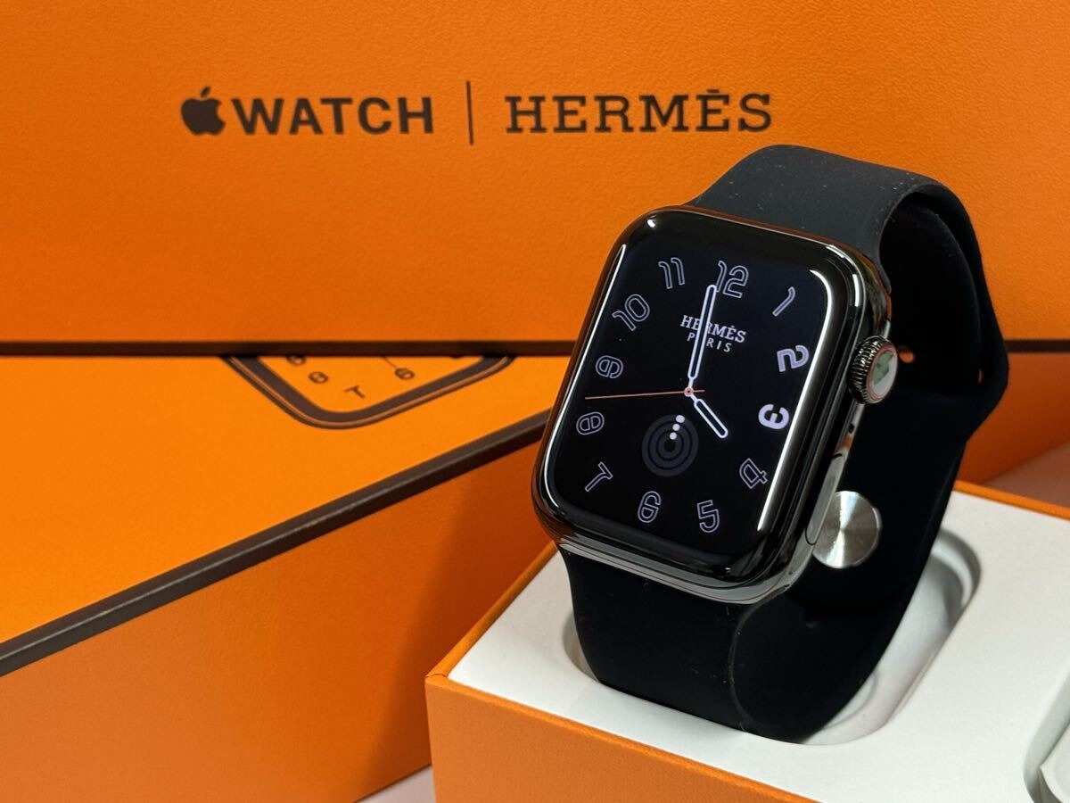 ★即決 未使用 Apple Watch series6 HERMES 44mm ブラック ステンレス アップルウォッチ エルメス 黒 GPS+Cellular 831_画像1