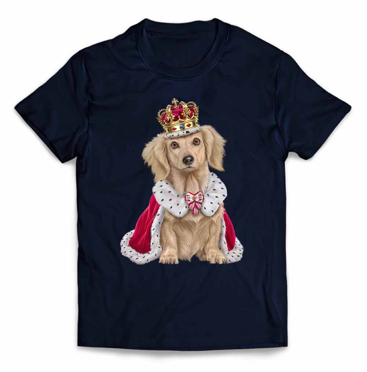 ダックスフンド いぬ 犬 王様 キング 王子様 王冠 Tシャツ メンズ