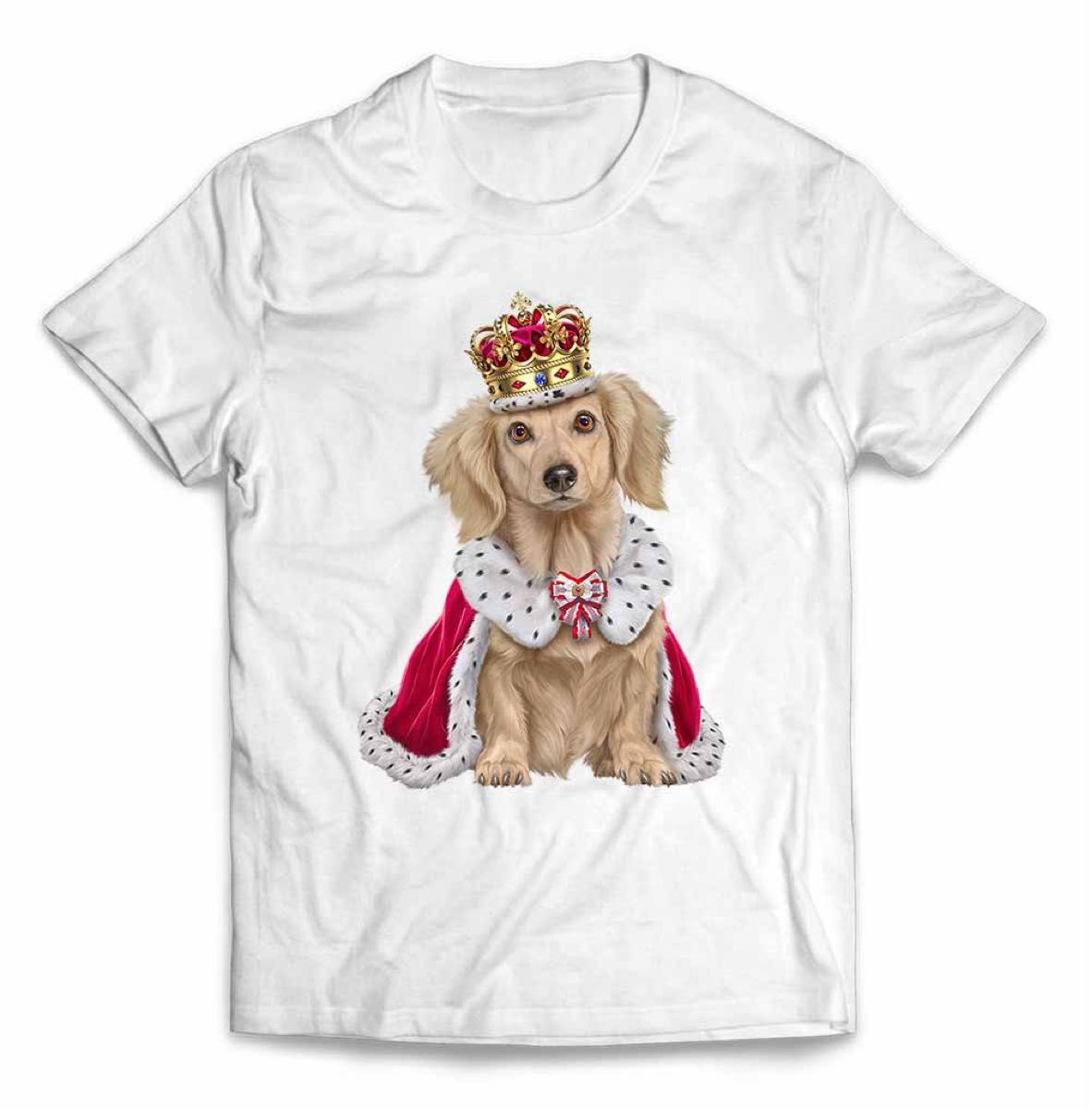 ダックスフンド いぬ 犬 王様 キング 王子様 王冠 Tシャツ メンズ